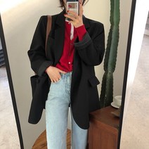 체인지쉬 (change she) 여성 루즈핏 하프기장 캐주얼 정장 자켓