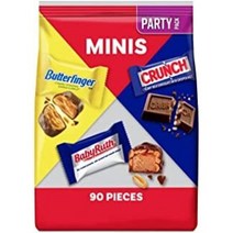 Butterfinger 크런치 베이비 루스 미니 초콜릿 캔디 바 모음 32.4oz 벌크 90개입