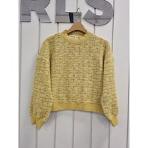 [일로딜로] 논현점 아동 주니어 기장감아 적당한 크롭티 기모가 없어도 도툼하고 포근해서 따뜻한 트위드 맨투맨 IDMA21T4Z