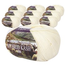 HYBRID KASH 100 뜨개실 10p, 아이보리, 10개