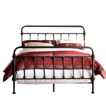 미국식침대프레임 철제침대프레임 철제 스틸 미국 유럽 감성 침대 프레임 매트리트 받침대, 하얀색, 1500mmx2000mm