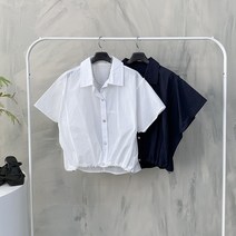행복여[신상무배]드롭 밑단 스트링 가오리핏 바스락 셔츠 블라우스