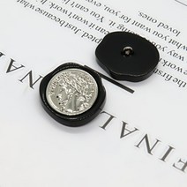 와이드카라코트 고급의.상등의.출처: 고려대 중한사전 기형 나무수지 메탈 버튼 레트로 블랙 불규칙 장식버클 양복 코트 스웨터 큰단추