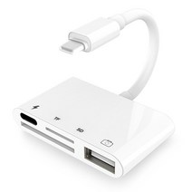 [SW] 아이폰에 대 한 USB OTG 어댑터 TF/SD 카메라 카드 판독기 커넥터 조명 OTG 어댑터 케이블 아이폰에 대 한 iPad, White
