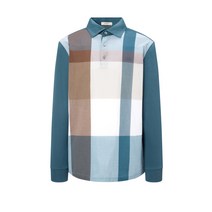 23SS 블루 체크배색 면혼방 긴팔카라티셔츠 DMTS3A001T2