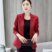 여성정장 출근복 봄외출 정장블라우스 미팅룩여성용 블레이저 레드 탑스 정장 팜므 자켓 긴 소매 포켓 코트