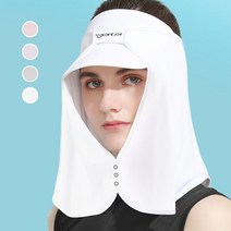 쿨조이 선가드 모자 커튼 가림막 캡썬 그늘막 덮개 선쉐이드 썬가드 페이스 커버 넥커버, 화이트