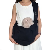 캐리어 이동장 강아지 고양이 이동 포대기 이동 가방 슬링백 백팩, 네이비 워싱