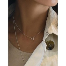 말발굽 은목걸이 럭키유 편자 말굽 925 실버 목걸이