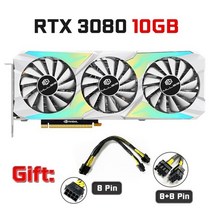 Mllse 그래픽 카드 rtx 3080 10gb nvidia gpu 8pin + 8pin gddr6x 320bit hdmi 1 dp 3 데스크탑 pc 용 pci express, rtx3080 10g