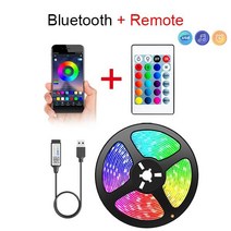 2구 3구 5구 8구 멀티탭 테이프 블루투스 USB LED 스트립 빛 5050 SMD 5V RGB 조명 유연한 램프 리본 자체, 03 2m, 03 Bluetooth IR
