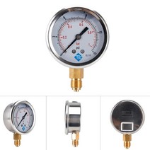 압력게이지 1/4 BSP 압력 컴파운드 진공 게이지 글리세린 충전 68mm 다이얼 Vac ~ 10000 Psi 하단 마운트, 03 0-4bar 0-60psi