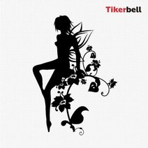 요정 대형 데칼스티커 주문제작 필수용품 여자 DIY, 그레이, 좌-소형