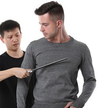 방검복 방검 조끼 방범 호신용 복, 다크그레이 라운드넥 반팔, XL, 1개