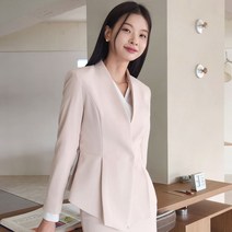 여성 정장 세트 바지 면접 세미 캐쥬얼 검정 검은색 셋업 벨트 [이엘]