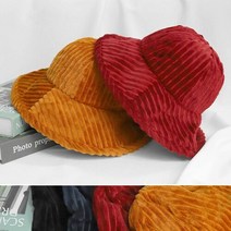 따뜻한 방한모 부드러운 왕골덴 버킷햇 겨울 패션