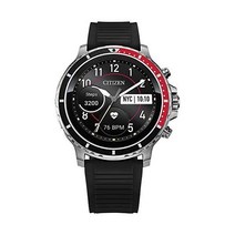 Citizen CZ Smart Grey Plated Silicone Strap Stainless Steel Smartwatch Touchscreen Heartrate GPS, SS Black Silicone_Smart Watch