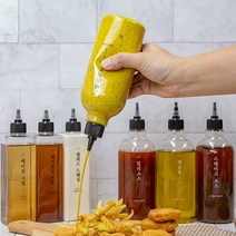 베이커밀러 잘라쓰는 소스 통 양념 병 케첩 마요네즈 조미료 라벨 스티커 식초 사각 용기, 뾰족소스통, 1. 사각 350ml 1개