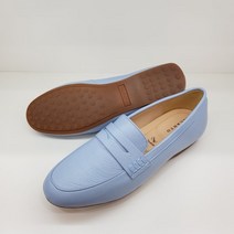 엘칸토 천연 소가죽 쿠션 여성 발편한 데일리 페니로퍼 캐주얼화 구두 블루 NC이천점 LCWD09U04C