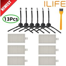 13 개/몫 로봇 청소기 Hepa 필터 ilife a40 a6 부품 사이드 브러시 Danhui, 한개옵션0