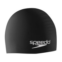 스피도 남녀공용 실리콘 수영모자 수모 화이트 플래그, Speedo Black