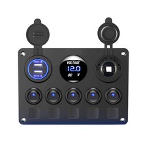 LED 비트 파워탭 멀티 파워 박스 배터리 파워뱅크 DIY 부품 6홀 자동차 충전, SP19 블루 라이트