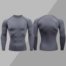 가성비전기자전거 전기전동자전거 남성용 압박 티셔츠 타이트 러닝 조깅 운동 스포츠웨어 긴 소매 러쉬, 10 B-Gray, 03 L Fit ( 66-75 Kg )