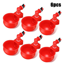 자동 치킨 워터 컵 waterer Bowl kit 농장 coop 가금류 waterer 음료수 공급 장치 병아리 오리 거위 칠면조 메추라기, 6개, 협력사