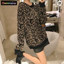 퀸앤조이 레오파드 라운드 니트***판매자 퀸앤조이***