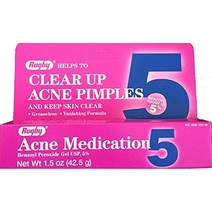 럭비 벤조일 퍼옥스 젤여드름 치료제 5 벤조일 퍼옥사이드-5 화이트 42.5gm upc 305361055561, 1개
