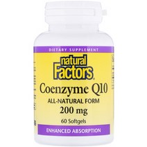 네추럴팩터스 코큐텐 유비퀴놀 코엔자임 큐텐 200mg 60정