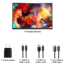 16 인치 2.5K 2560x1600 휴대용 모니터 1610 100% sRGB 400Cd/m HDR 디스플레이 게임 화면 노트북 Mac 전화 Xbox PS4/5 스위치, [04] No case stand, [02] JP 플매트 카펫 러그, No case stand+JP 플러그