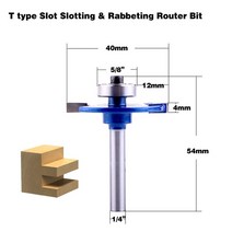 루터날 트리머날 루터비트 홈파기날 목공용루터 1개 1/4 "생크 T 유형 베어링 나무 밀링 커터 산업 등, 02 2NO