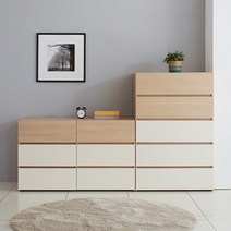 [로쏘] 두루 서랍장 세트 B타입, 색상:오크화이트