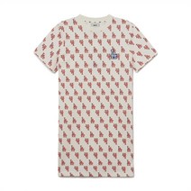 [국내정품]MLB 엠엘비 여성 클래식 모노그램 반팔 원피스 LA Cream