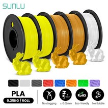 3D 프린터 소모품 필라멘트 SUNLU-5 롤 PLA 필라멘트 1.75MM 3D 펜 0.25KG/롤 미니 스풀 FDM 프린터 소재, 03 2YL2GD1WT