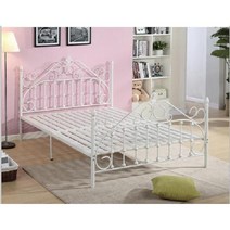 케이로 클래식 철제침대 침대프레임 매트리스미포함 두꺼운 화이트철제 침대 블랙 싱글침대 더블침대, 키 큰 꼬리 흰색