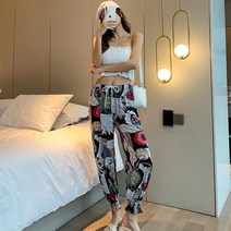 여성 썸머바지 여름 쿨바지 빅사이즈 몸빼 조거 팬츠여자쿨바지 여름긴바지 시원한바지 홈웨어 비치웨어 바캉스룩 쿨팬츠 여자밴딩바지 요가복 고무줄바지