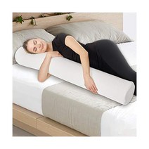 AllSett Health XXL 메모리 폼 원형 경추 롤 실린더 볼스터 바디 베개 탈착식 세탁 가능한 커버 포함 - 공학적으로 설계된 등 목 및 척추 완화 길이 119 4cm(4