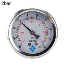 1/4 BSP 백 컴파운드 압력 진공 게이지 글리세린 충전 68mm -1 ~ Bar -30 * Hg + PSI, 02 2BAR