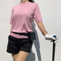 로로얼로이 여성골프상의 봄 여름 텐셀 베이직 냉감 쿨 골프 시원한 니트 반팔 티 예쁜골프웨어