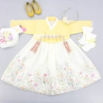 [백일 돌 세트구성] 여아한복 레이스끝동저고리 꽃나염치마 한복세트(10%적용)레이스나염치마