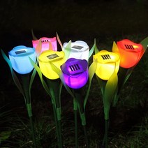 태양광 계단등 꽃등 정원등 5M 야외 정원 태양 LED 문자열 밤 조명 지상 장식 램프 해바라기 인공 꽃 방수, 15 Blue Tulip