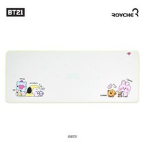 2021 NEW BT21 리틀버디 베이비 캐릭터 데스크 매트 책상 패드 장패드 롱패드 게이밍 키보드패드 치미 타타 슈키 쿠키 코야 알제이 망, 라이트 그린(슈키/망/치미/쿠키)
