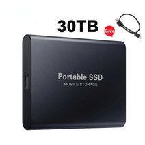 SSD 외장하드 1TB 2TB 4TB 고속 하드 디스크 USB31 8TB 외장 모바일 플래시 드라이브 휴대용 c형 인터페이스 대용량 저장 장치 결정 XMSJ, 30TB Black