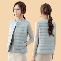 여성 겨울 경량 보온 패딩 조끼 베스트 캐쥬얼 점퍼조끼 심플 아우터
