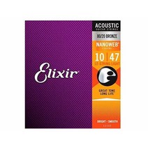 Elixir Strings 엘릭서 기타줄 어쿠스틱 기타 스트링 12줄 라이트 나노웹 코팅