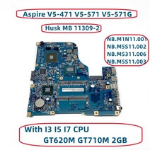 노트북 메인보드 Husk MB 113092 48.4TU05.021 Acer Aspire V5471 노트북 마더 보드 I3 I5 CPU GT620M GT71, 01 I32367U GT620M 1GB