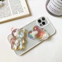 보보샵 곰돌이 구름 투명 오로라 러블리 그립톡