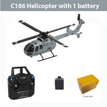 c127 c186 2.4g rc 헬리콥터 4 프로펠러 6 축 자이로 센트리 스파이 rc 드론 단일 패들 안정화 용 전자 자이로 스코프, c186 1 배터리